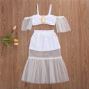 Top cropped e saia para meninas L1309 4