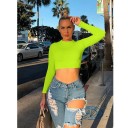 Top cropped feminino com mangas longas B359 3