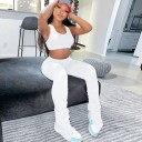 Top cropped feminino e calças de fato de treino 5