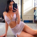 Top cropped feminino e saia B1055 3