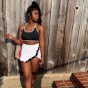 Top cropped feminino e saia B1073 1