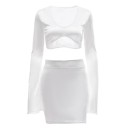 Top cropped feminino e saia B1208 1