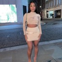 Top cropped feminino e saia B1218 1