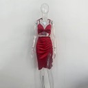 Top cropped feminino e saia B966 6