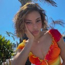 Top da donna arricciato arancione 3