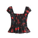 Top da donna con stampa floreale 1