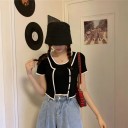 Top da donna lavorato a maglia con bottoni G381 1