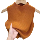 Top damă de tip cămașă, mărime universală, uni, cu bretele late, decolteu rotund, material poliester, top de bază confortabil 8