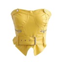 Top de cuero sin tirantes para mujer 10
