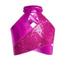 Top de dança para meninas com decote halter, frente cruzada e lantejoulas, crop top de poliéster para jazz e coreografias modernas 3