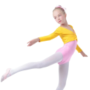 Top de dança para meninas com mangas longas em algodão e elastano, roupa elástica para ballet, ginástica e treino de dança 16