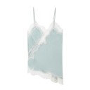 Top de renda feminino com alças finas Decote em V Top elegante de poliéster Top leve de verão 7