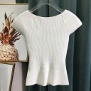 Top de suéter feminino G288 3