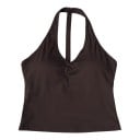 Top desportivo feminino com decote em V e costas abertas com duas tiras no meio das costas para yoga, pilates e fitness 9
