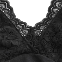 Top donna nero in pizzo con legatura al collo Top sexy con scollatura a V Canottiera elegante in pizzo Top aderente per l'estate e feste 2