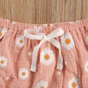 Top e pantaloni corti da bambina con fiori 5