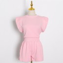 Top e pantaloni corti da donna B1116 3