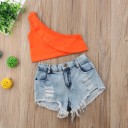 Top e pantaloni corti da ragazza L1303 1