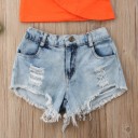 Top e pantaloni corti da ragazza L1303 4