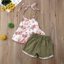 Top e pantaloni corti da ragazza L1431 2