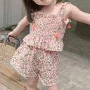 Top e pantaloni corti da ragazza L1446 1