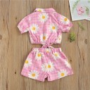 Top e pantaloni corti da ragazza L1518 2