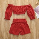 Top e pantaloni corti da ragazza L1548 3