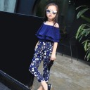 Top e pantaloni da ragazza con fiori L1138 3