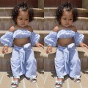 Top e pantaloni per ragazza L1460 1