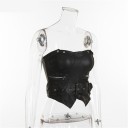 Top en cuir pour femmes sans bretelles 3