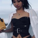Top en cuir pour femmes sans bretelles 5