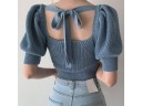 Top en tricot pour femmes avec lien G376 1
