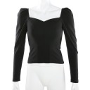 Top feminino com ombros franzidos 4