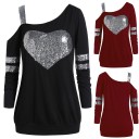 Top femme avec un cœur en sequins 1