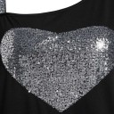 Top femme avec un cœur en sequins 4