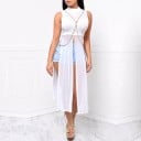 Top longo feminino transparente 1