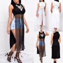 Top longo feminino transparente 1