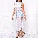 Top lungo da donna trasparente 4