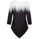 Top noir et blanc pour femmes avec fleur 3