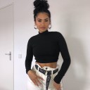 Top noir pour femme avec le dos dénudé 2