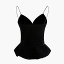 Top noir pour femmes avec des bretelles spaghetti 1