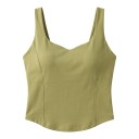 Top sportivo da donna con imbottiture e spalline larghe con cuciture modellanti e orlo arrotondato per yoga, pilates e fitness 4