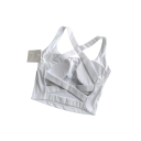 Top sportivo da donna con schiena incrociata senza chiusura in nylon per esercizi fitness corsa e allenamento 2