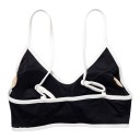 Top sportivo da donna con scollatura a V e bordi a contrasto con spalline sottili e maglia leggermente rigata per yoga e fitness 19