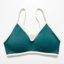 Top sportivo da donna con scollatura a V e bordi a contrasto con spalline sottili e maglia leggermente rigata per yoga e fitness 14
