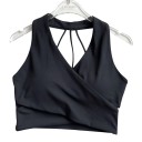 Top sportivo da donna con scollatura profonda a V e parte anteriore incrociata con sottili fasce sulla schiena in taglio corto 12