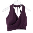 Top sportivo da donna con scollatura profonda a V e parte anteriore incrociata con sottili fasce sulla schiena in taglio corto 5
