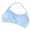 Top sportivo da donna con scollo rotondo e ampio bordo a costine in taglio corto per yoga e fitness 22