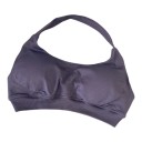 Top sportivo da donna con scollo rotondo e ampio bordo a costine in taglio corto per yoga e fitness 31