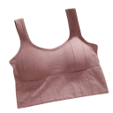 Top sportivo da donna con spalline larghe e motivo a coste taglia universale cotone per fitness esercizi e uso quotidiano 8